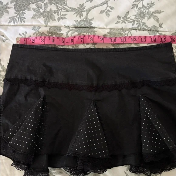 Tripp NYC Black Mini Skirt with Polka Dot Ruffles - Picture 5 of 6